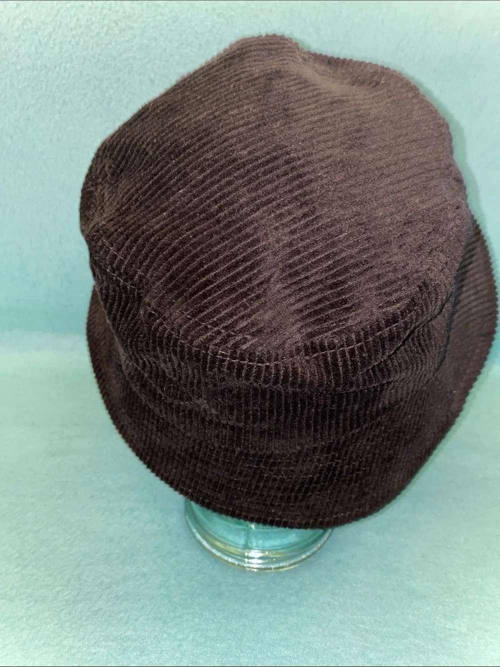 CORDUROY Bucket hat soft cotton black unknown brand beach trendy NEW size OSFA